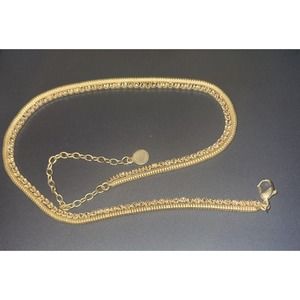 ROBERTA CHIARELLA Gold Tone Rhinestone Pendant Choker Necklace 12-16”